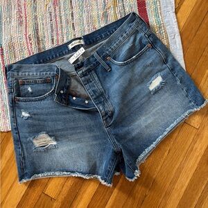 Madewell Distressed Blue Jean Shorts
